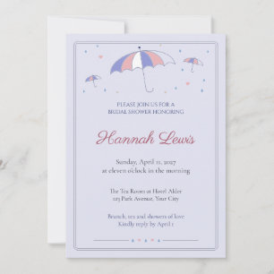 Geometric Umbrella Bridal Shower Invitation