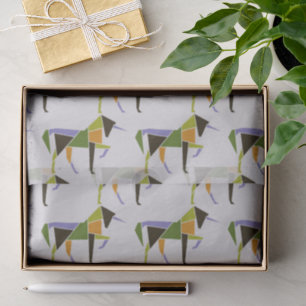 Geometric Unicorn Modern Abstract  Tangram Animal Tissue Paper