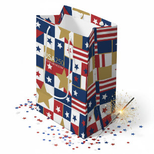 Geometric USA250 4th of July ID1315 Medium Gift Bag