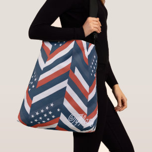 Geometric USA Flag Pattern   Modern Women's Crossbody Bag