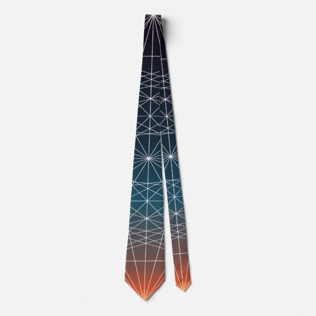 Geometric Vaporwave Sunset   Tie (Front)