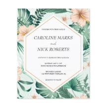 Geometric Vibrant Tropical Wedding Invitation 