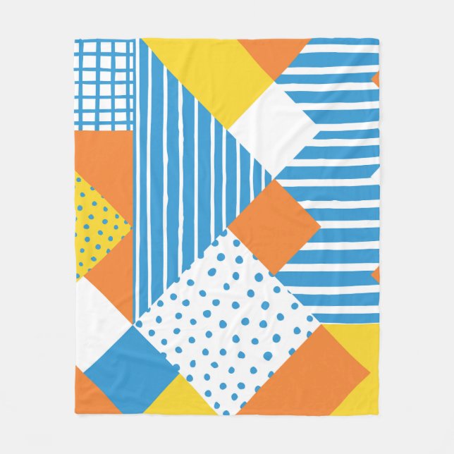 Geometric Vintage Abstract Background Design Fleece Blanket (Front)