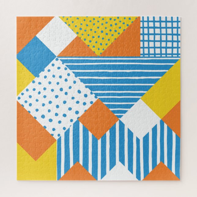 Geometric Vintage Abstract Background Design Jigsaw Puzzle (Vertical)