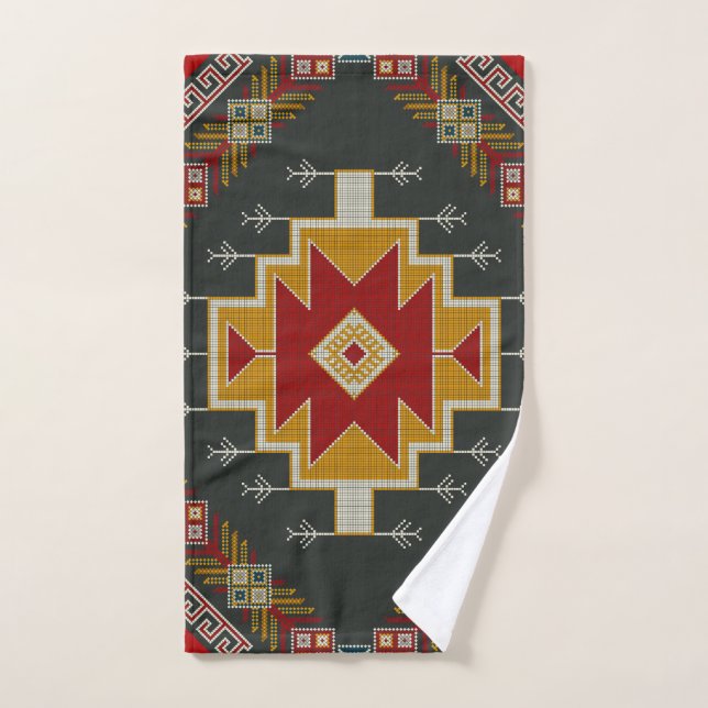 Geometric vintage classic colourful-fashion cute hand towel (Hand Towel)