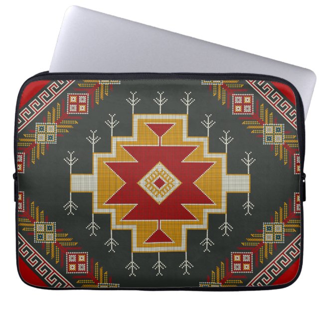 Geometric vintage classic colourful-fashion cute laptop sleeve (Front)