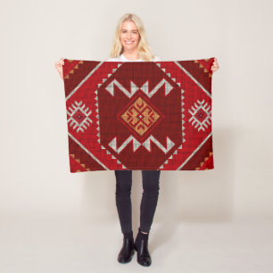 Geometric vintage classic colourful-trendy fashion fleece blanket