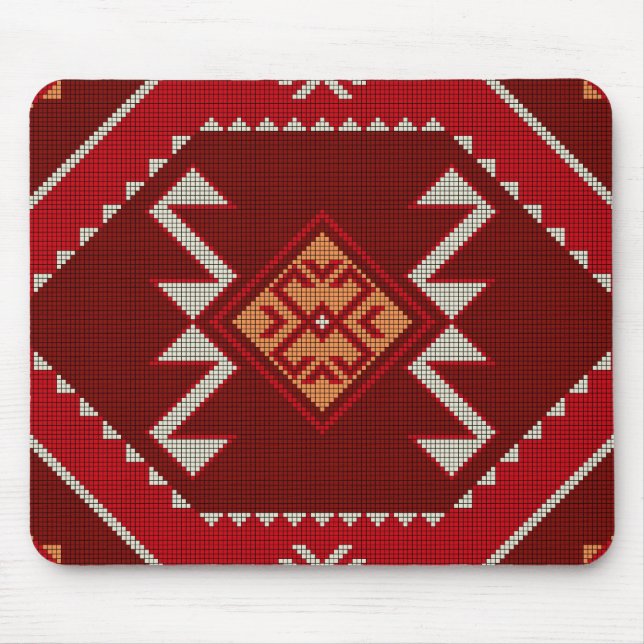 Geometric vintage classic colourful-trendy fashion mouse mat (Front)