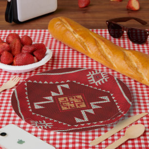 Geometric vintage classic colourful-trendy fashion paper plate