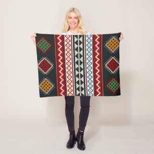 Geometric vintage classic cute-trendy colourful fleece blanket