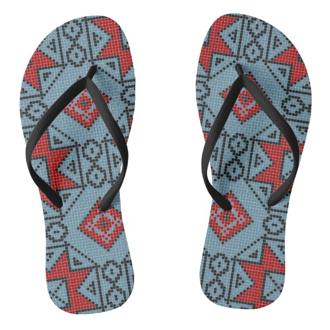 Geometric vintage classic cute-trendy stylish flip flops (Footbed)