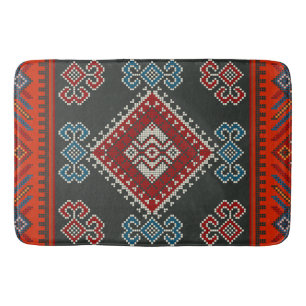 Geometric vintage classic fashion-trendy colorful bath mat