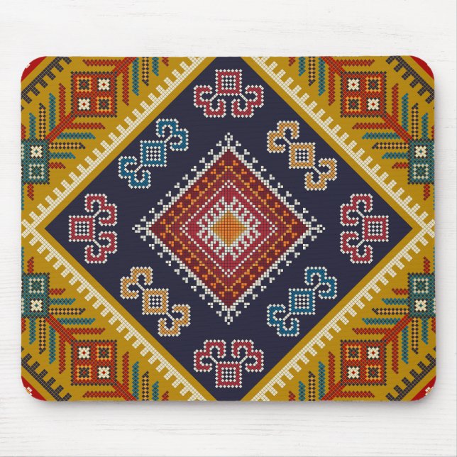 Geometric vintage classic fashion-trendy colourful mouse mat (Front)