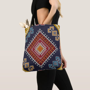 Geometric vintage classic fashion-trendy colourful tote bag