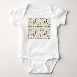 Geometric vintage: mid-century seamless pattern. baby bodysuit