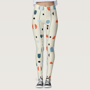 Geometric vintage: mid-century seamless pattern. leggings