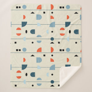 Geometric vintage: mid-century seamless pattern. sherpa blanket
