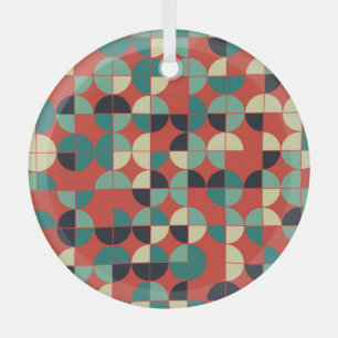 Geometric Vintage, Seamless Pattern. Glass Tree Decoration