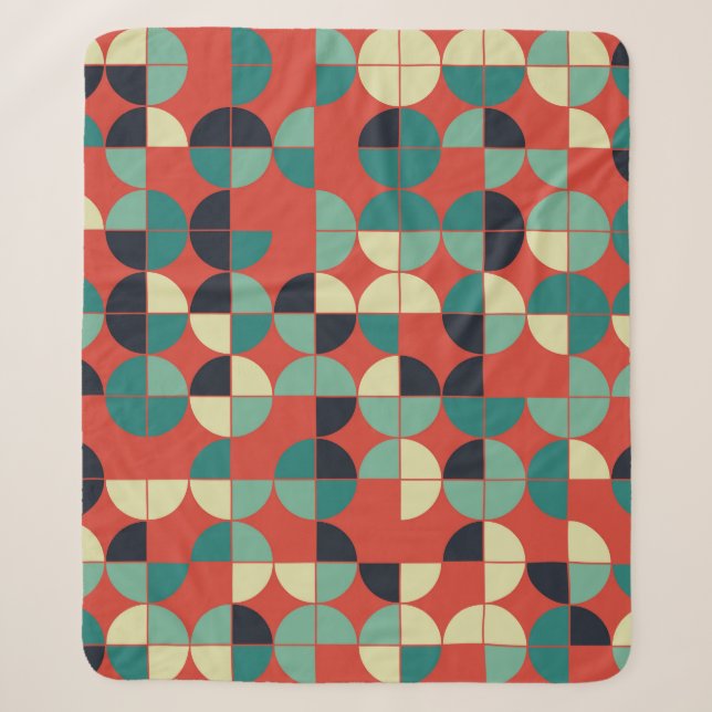 Geometric Vintage, Seamless Pattern. Sherpa Blanket (Front)