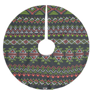 Geometric vintage: seamless patterns set. brushed polyester tree skirt