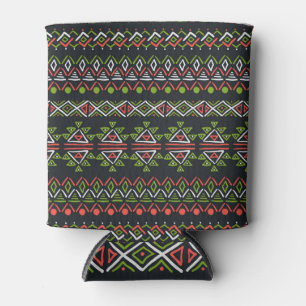 Geometric vintage: seamless patterns set. can cooler