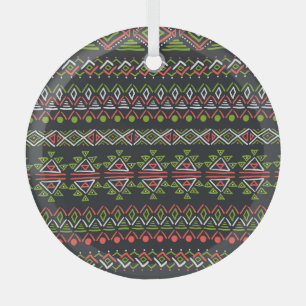 Geometric vintage: seamless patterns set. glass tree decoration