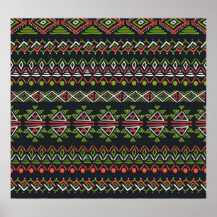 Geometric vintage: seamless patterns set. poster