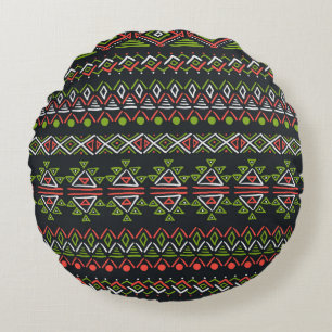 Geometric vintage: seamless patterns set. round cushion