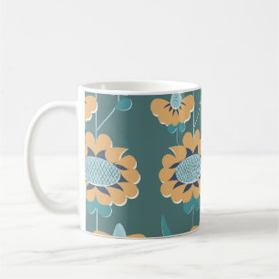 Geometric Vintage: Textile Nautical Motif Coffee Mug