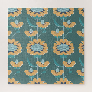 Geometric Vintage: Textile Nautical Motif Jigsaw Puzzle