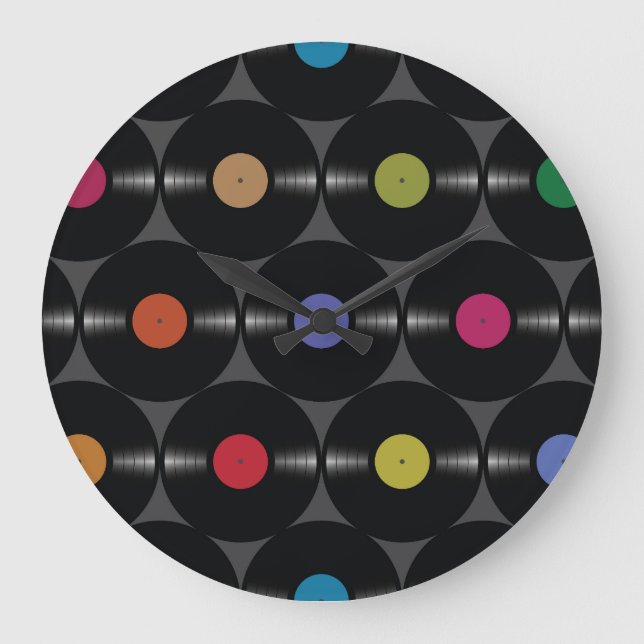 Geometric Vinyl: Simple Seamless Background. Large Clock (Front)