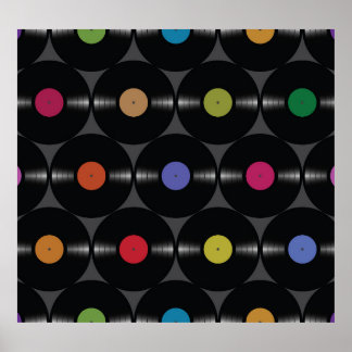 Geometric Vinyl: Simple Seamless Background. Poster