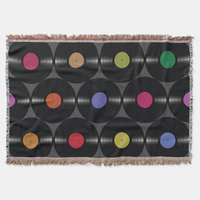 Geometric Vinyl: Simple Seamless Background. Throw Blanket (Front)