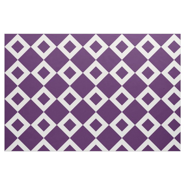 Geometric Violet and White Diamond Pattern Fabric (Fat Quarter)