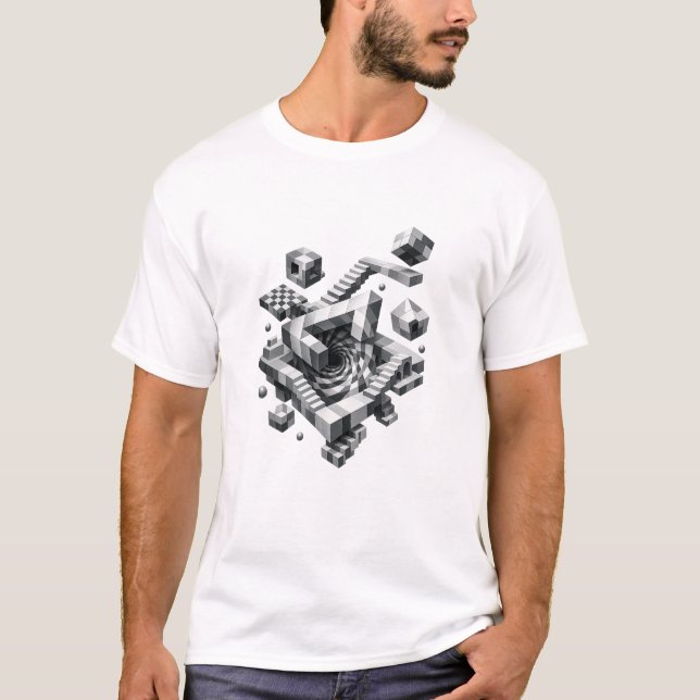 Geometric Vortex Illusion Tee (Front)