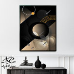 Geometric Wall Art, Minimalist Wall Deco Design,  Poster<br><div class="desc">Add a touch of modern elegance to your home with this stunning geometric art print. Against a backdrop of black and beige shades, spheres, circles, lines, arcs, and various other shapes combine to create a mesmerising and dynamic composition. The bold, contemporary design is perfect for adding visual interest to any...</div>