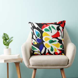 Geometric Water-Drop Art | Bold Colourful Design  Cushion