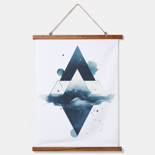 Geometric Water Element T-Shirt Hanging Tapestry (Front)
