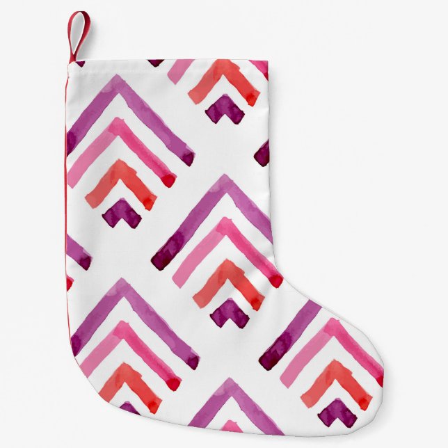 Geometric Watercolor Abstract Seamless Pattern Small Christmas Stocking (Front)