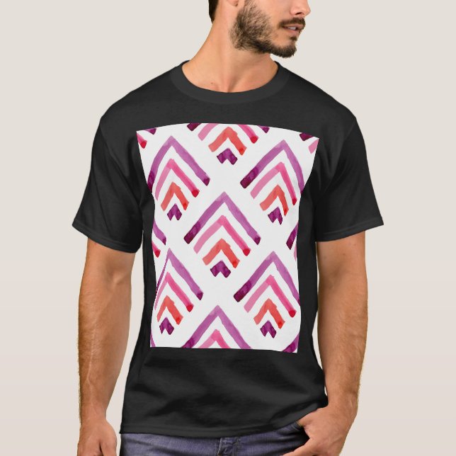 Geometric Watercolor Abstract Seamless Pattern T-Shirt (Front)