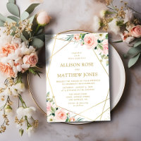geometric watercolor blush pink floral wedding