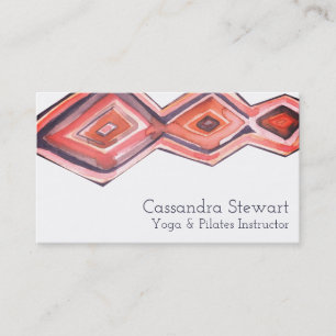 Geometric watercolor design sangria business card
