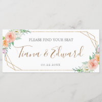 Geometric Watercolor Flowers Wedding Seating Chart