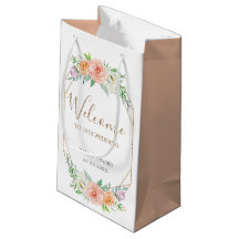 Geometric Watercolor Flowers Wedding Welcome Bag