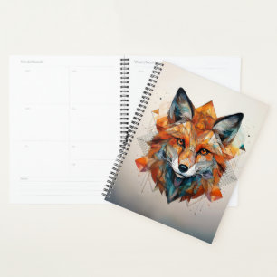 Geometric Watercolor Fox Planner