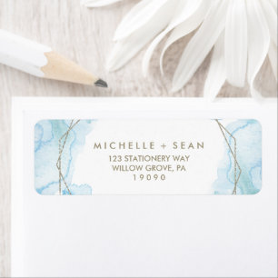 Geometric Watercolor Light Blue Wedding