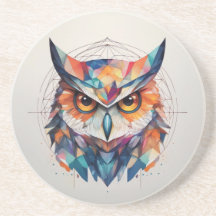 Geometric Watercolor Owl