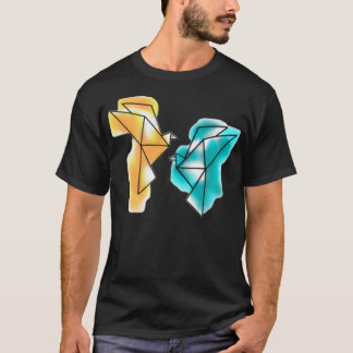 Geometric Watercolor Paper Birds T-Shirt