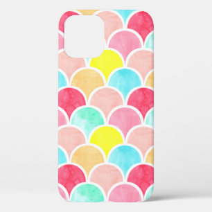 geometric watercolor seamless pattern, scales of m iPhone 12 case