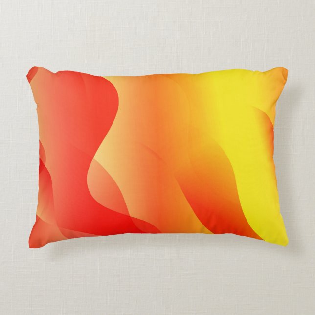 Geometric Wave Shape with Gradient Blurred Abstrac Decorative Cushion (Front)